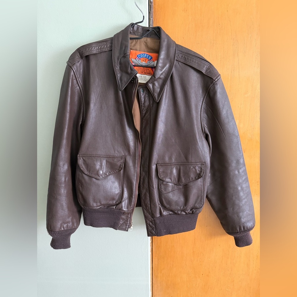 Men's Cooper Air Pilots  A-2 Brown Leather Jacket